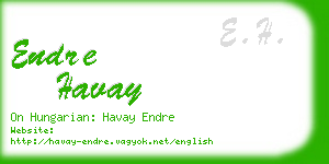 endre havay business card